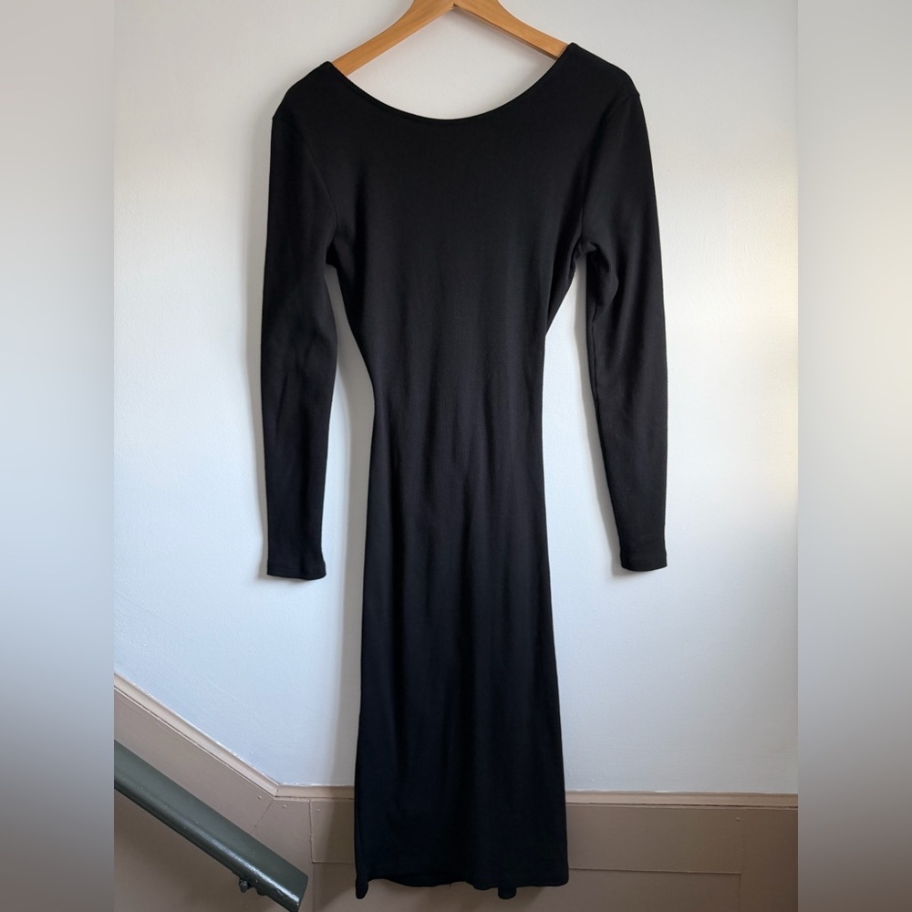 Boohoo Black Cut Out Long Sleeve Dress